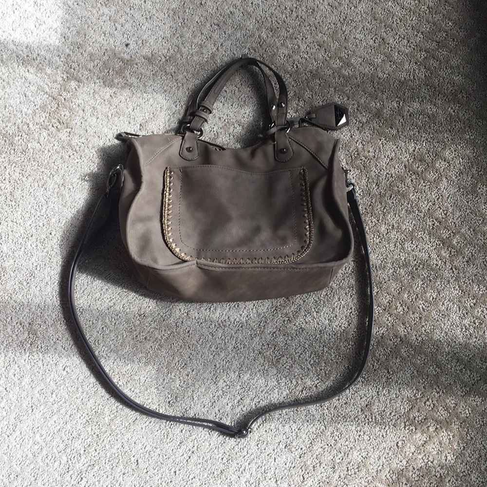 Brown Faux Leather Handbag
